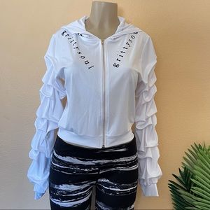 gritty soul white hoodie jacket